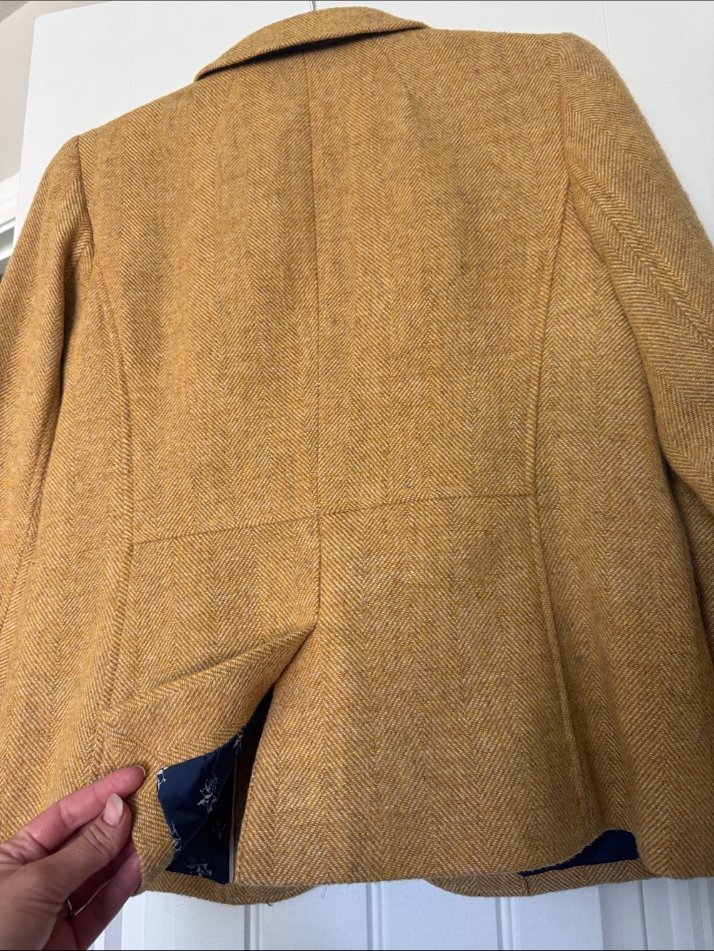 Talbots Mustard-Yellow Wool-Blend Tailored Blazer - Picture 6 of 6